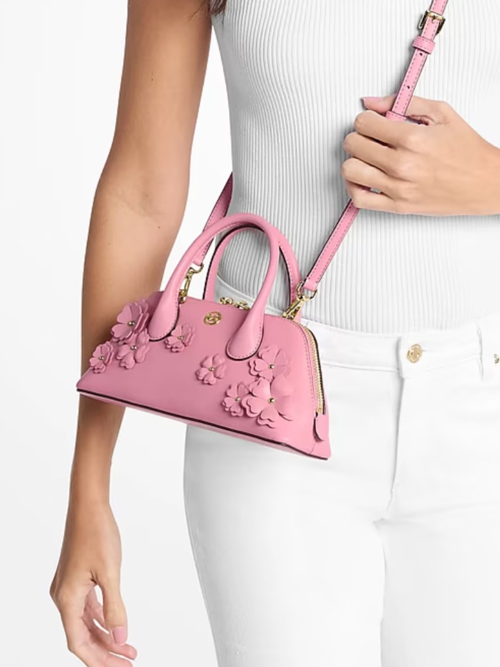 Michael kors Petra Small Floral Embellished Crossbody Bag - Picture 2 of 12